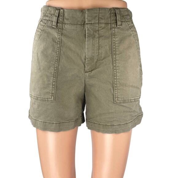 Banana Republic Women's Olive Green Mid Rise Authentic Chino Khaki Shorts Size 0 - Picture 1 of 5